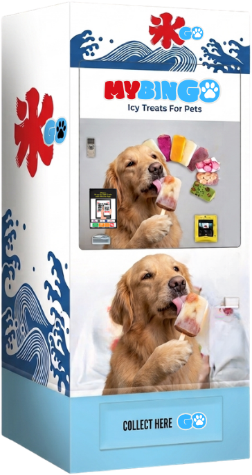 A mybingo freezer machine at a dog-friendly park